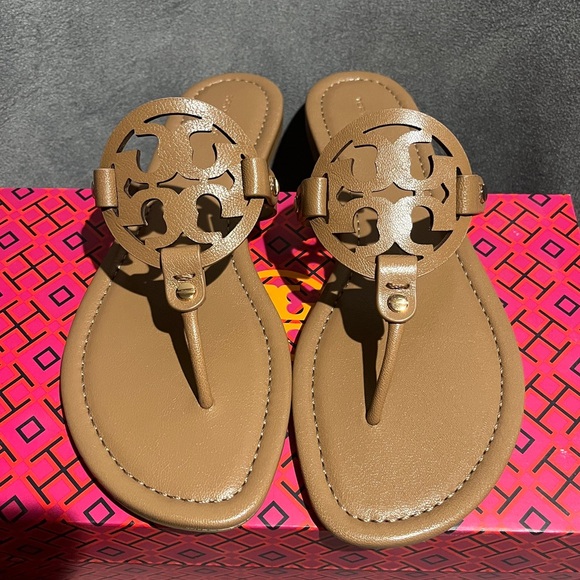 Tory Burch Shoes - Tory Burch Women’s Miller Leather Sandals Almond Flour Size 10
